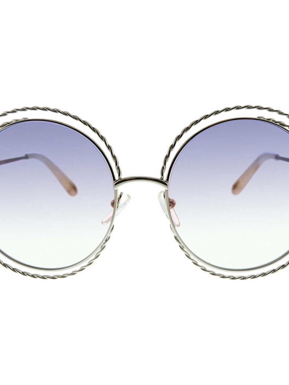 Chloe Round Gradient Purple-Blue Sunglasses with Twisted Metal Frame NEW!!!